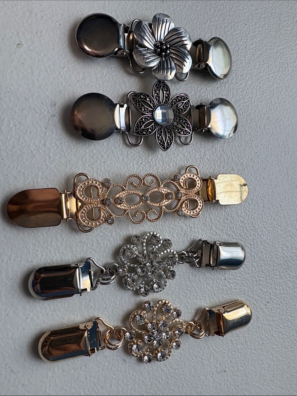 Mixed Metal Belt Clip Charm Set - Silver & Rose Gold